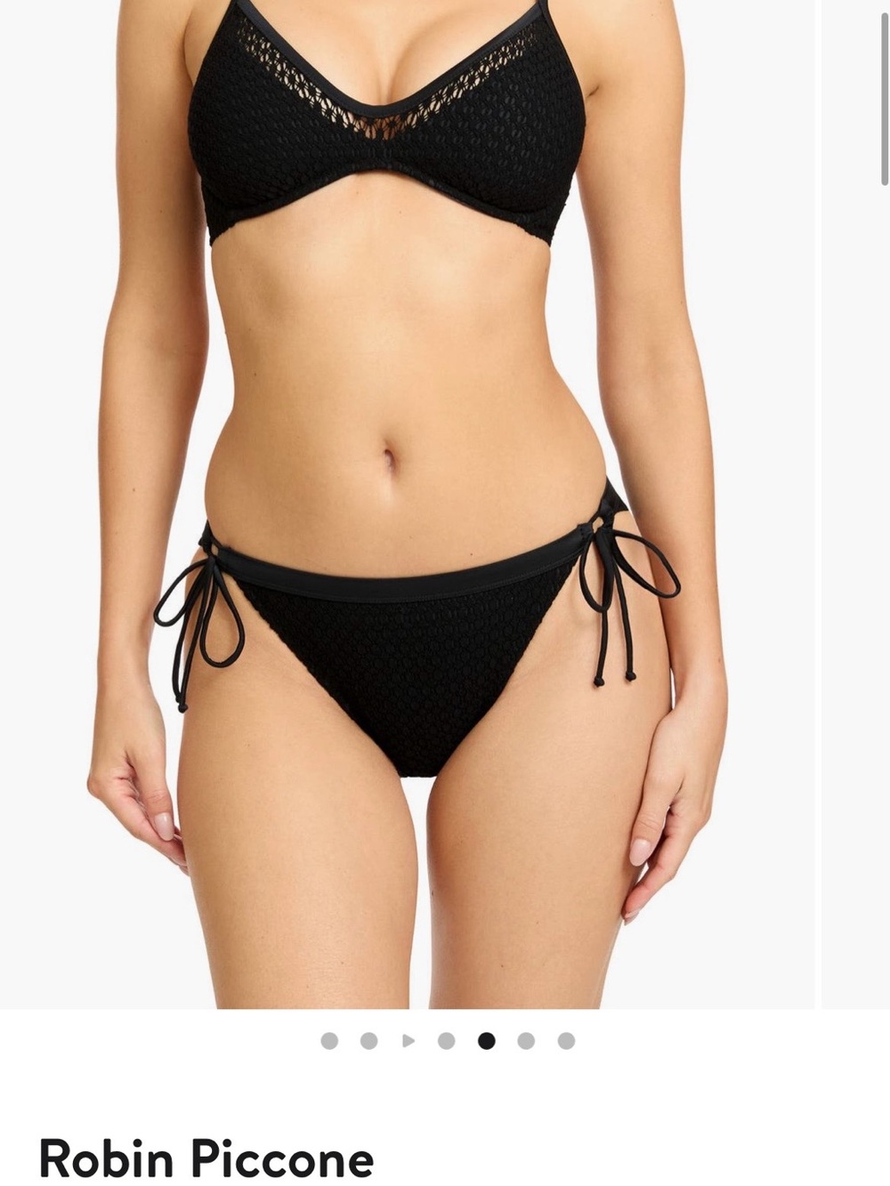 BRAND NEW - Robin Piccone Black Textured Underwire Bikini Set with Bottoms